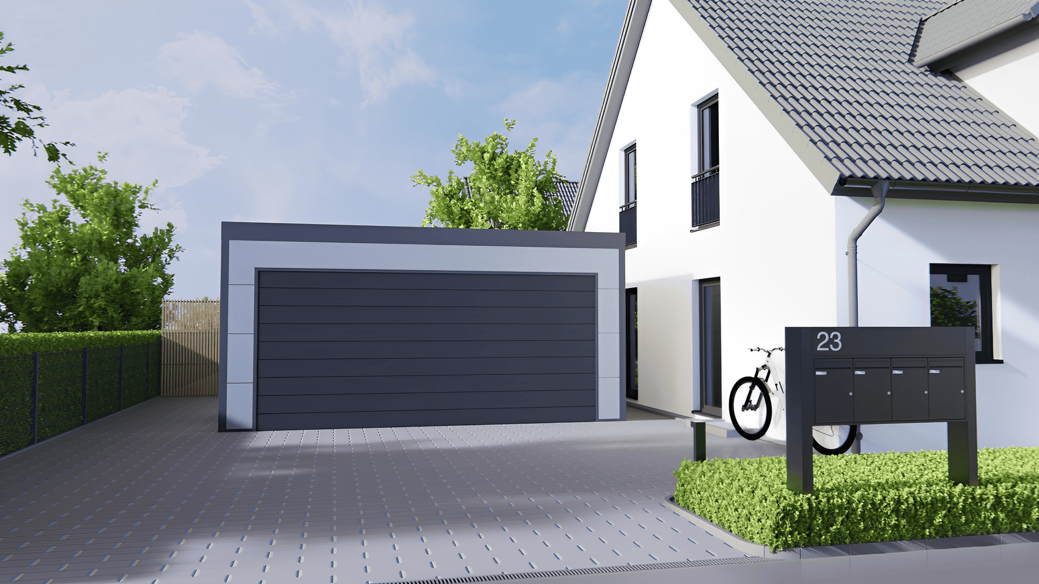 Flat Box Carport mit Aluminium-Verkleidung
